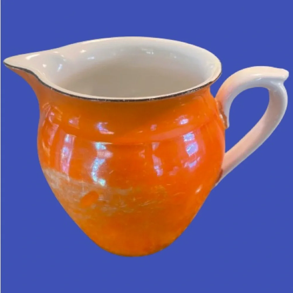 RKG orange lusterware‎ jug, made in Czechoslovakia